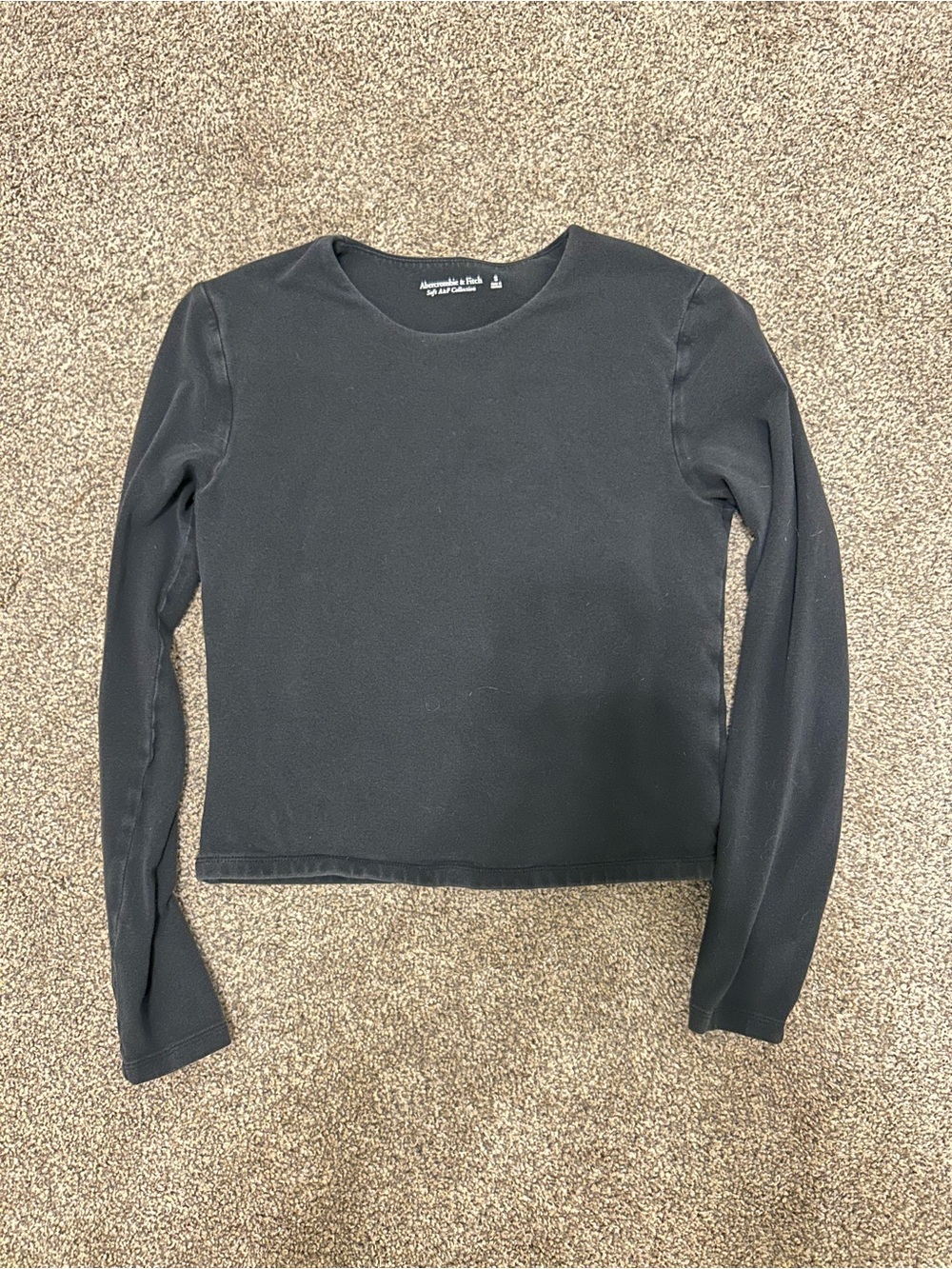 Abercrombie & Fitch Black Long-Sleeve Crop Top